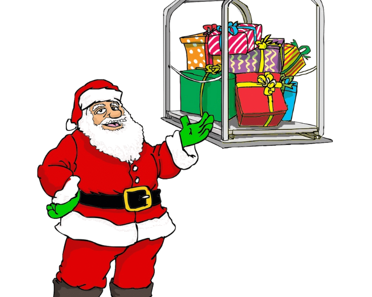 santa claus with versalift attic lift