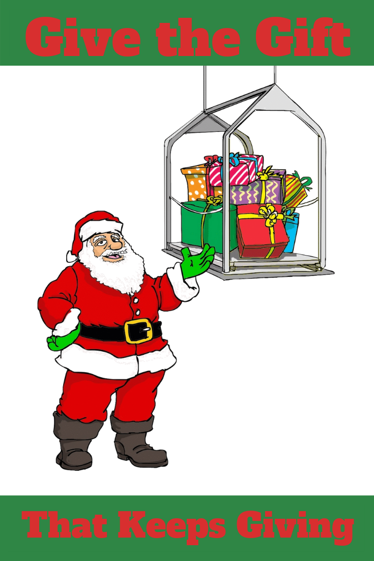 santa claus with versalift attic lift