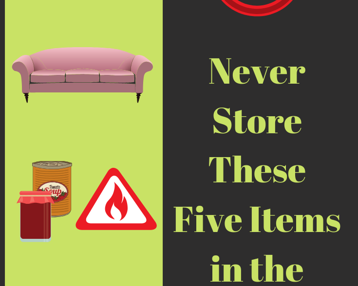 image of sign never store these items in your attic