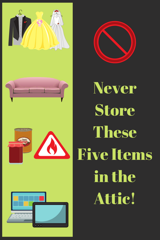 image of sign never store these items in your attic