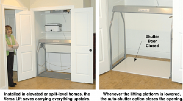 AS-32 Auto-Shutter Door. This is a steel door for in-home safety that closes down over the opening when the lift is in down position. | Versaliftsystems