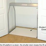 AS-32 Auto-Shutter Door. This is a steel door for in-home safety that closes down over the opening when the lift is in down position. | Versaliftsystems