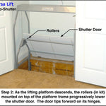AS-32 Auto-Shutter Door. This is a steel door for in-home safety that closes down over the opening when the lift is in down position. | Versaliftsystems